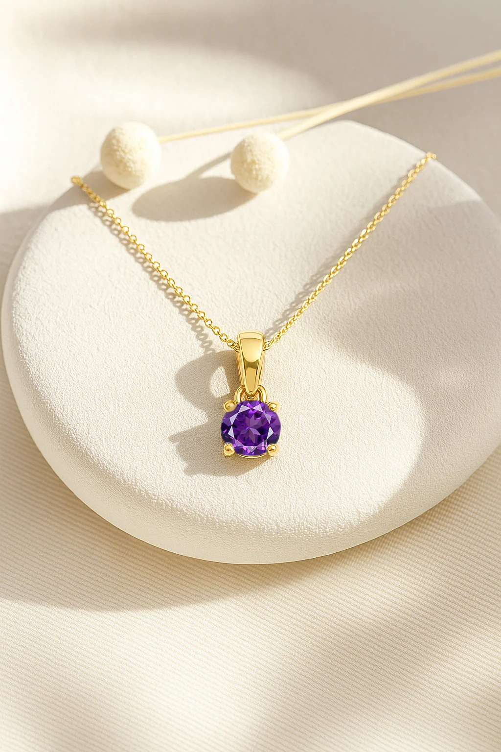 Amethyst Solitaire Teardrop Pendant Necklace in 925 Sterling Silver 7mm 1.5ct - Image 4