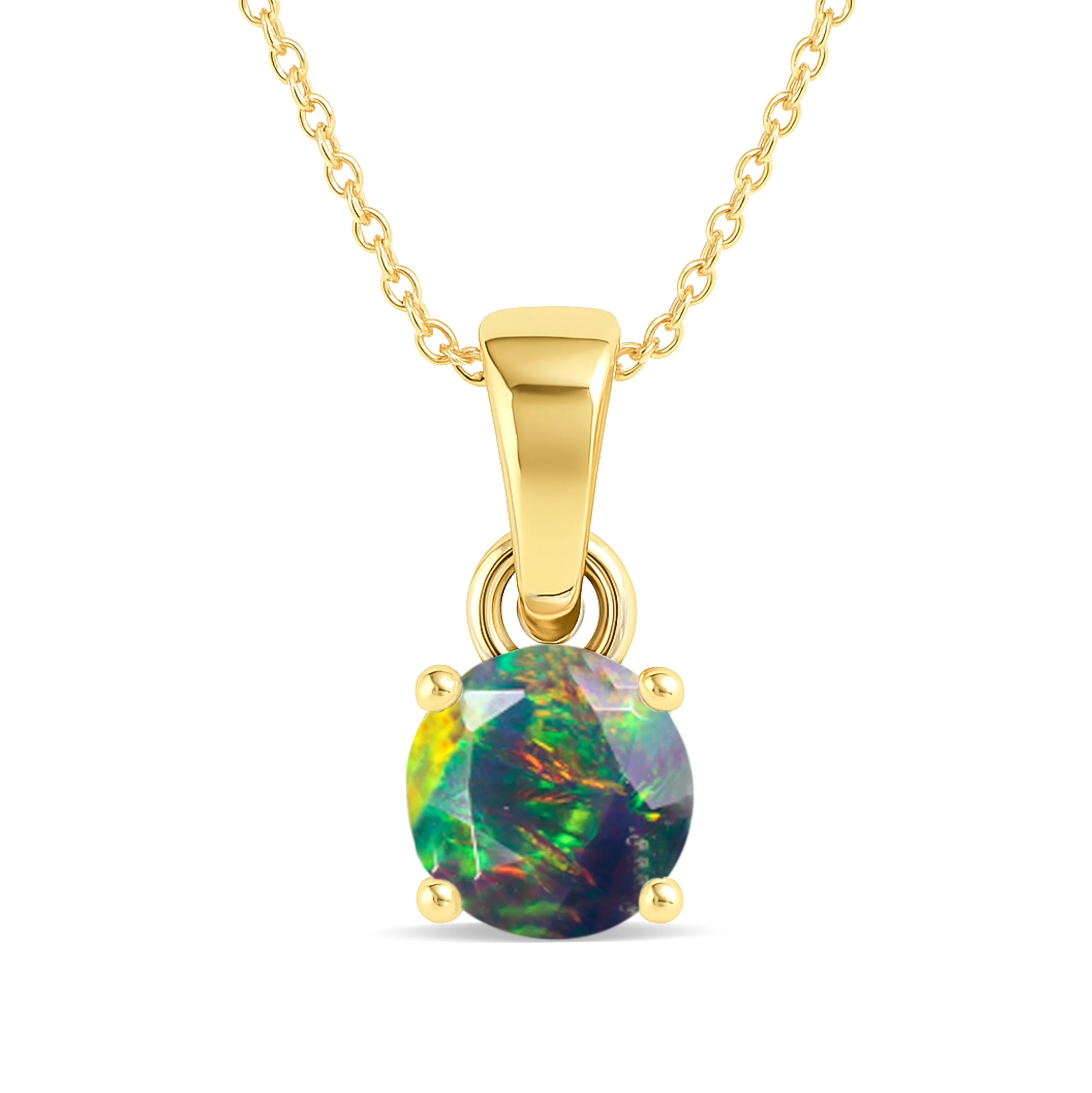 Black Opal Solitaire Teardrop Pendant Necklace in 925 Sterling Silver 7mm 1.2ct - Image 3