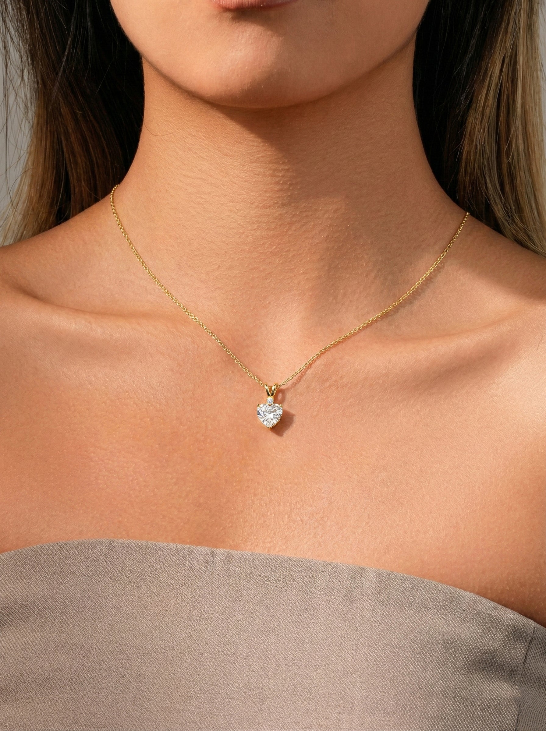 Cubic Zirconia Heart Pendant Necklace in 925 Sterling Silver 1.5ct - Image 12