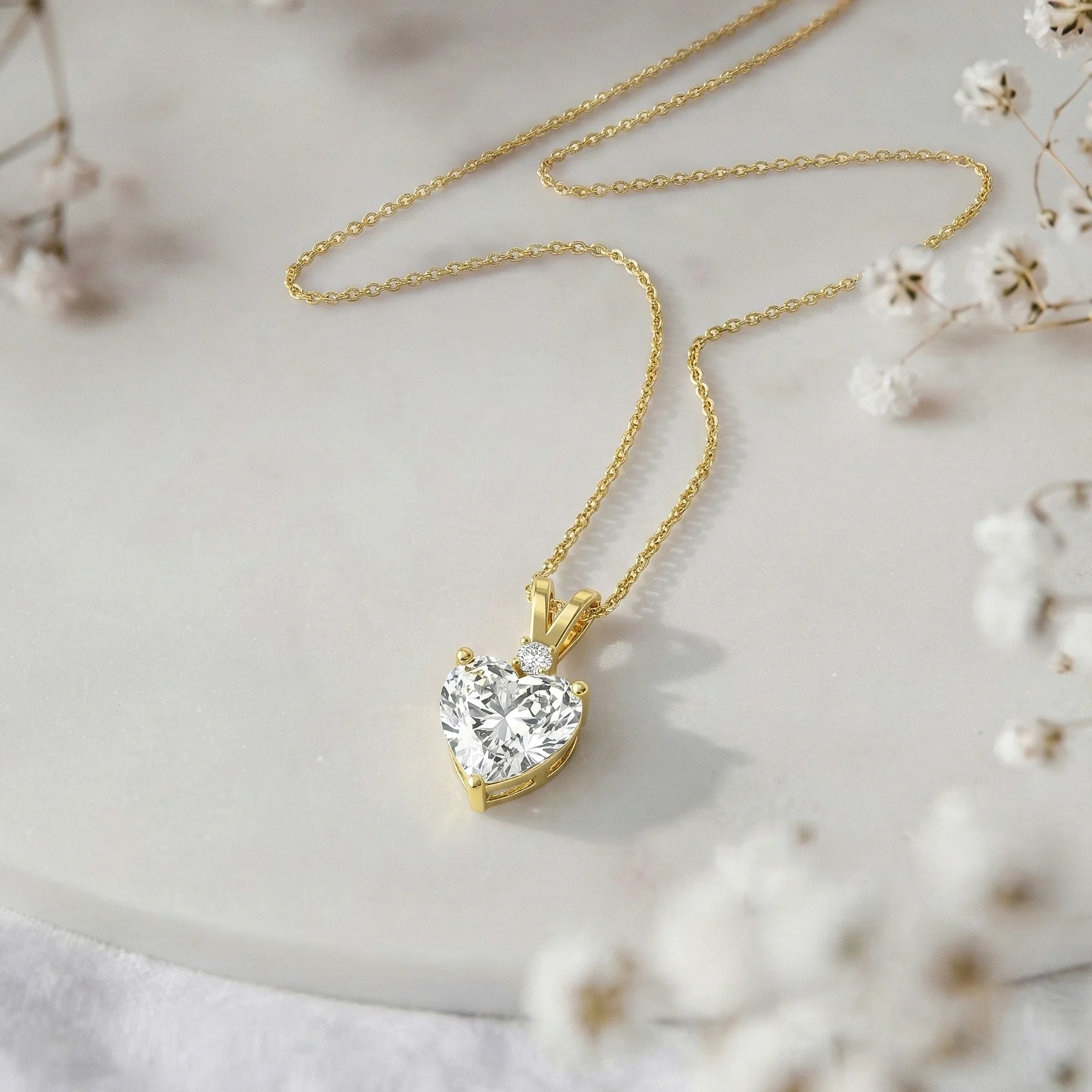 Cubic Zirconia Heart Pendant Necklace in 925 Sterling Silver 1.5ct - Image 9