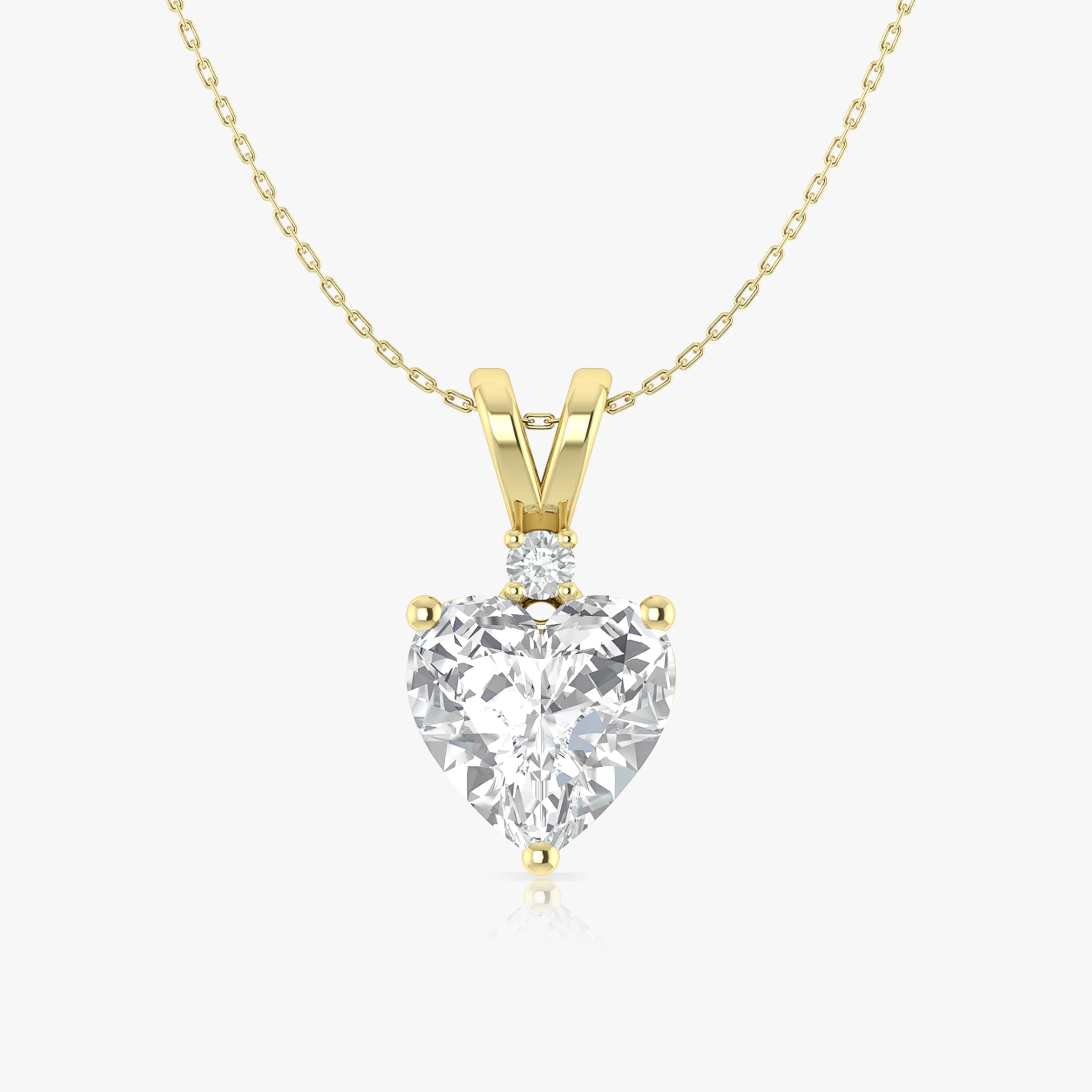 Cubic Zirconia Heart Pendant Necklace in 925 Sterling Silver 7mm 1.5ct - Image 3