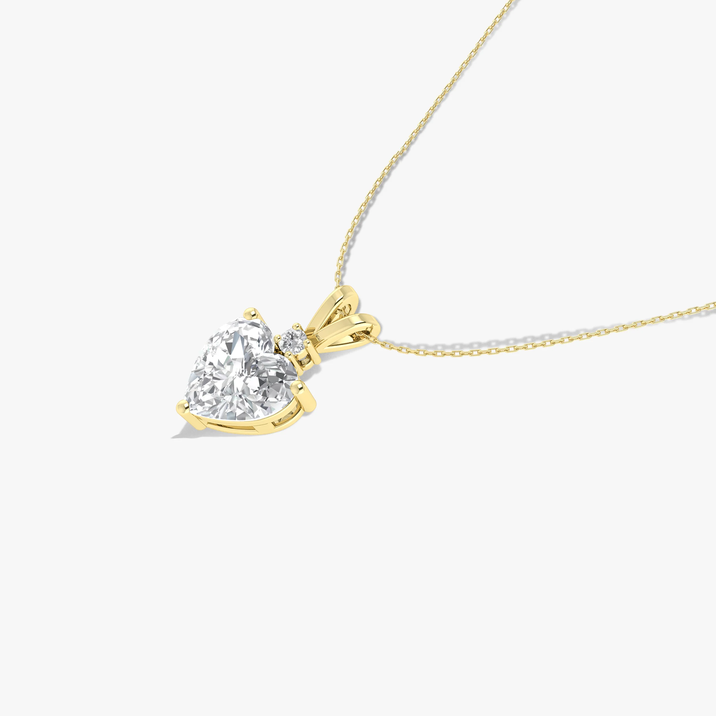 Cubic Zirconia Heart Pendant Necklace in 925 Sterling Silver 7mm 1.5ct - Image 6