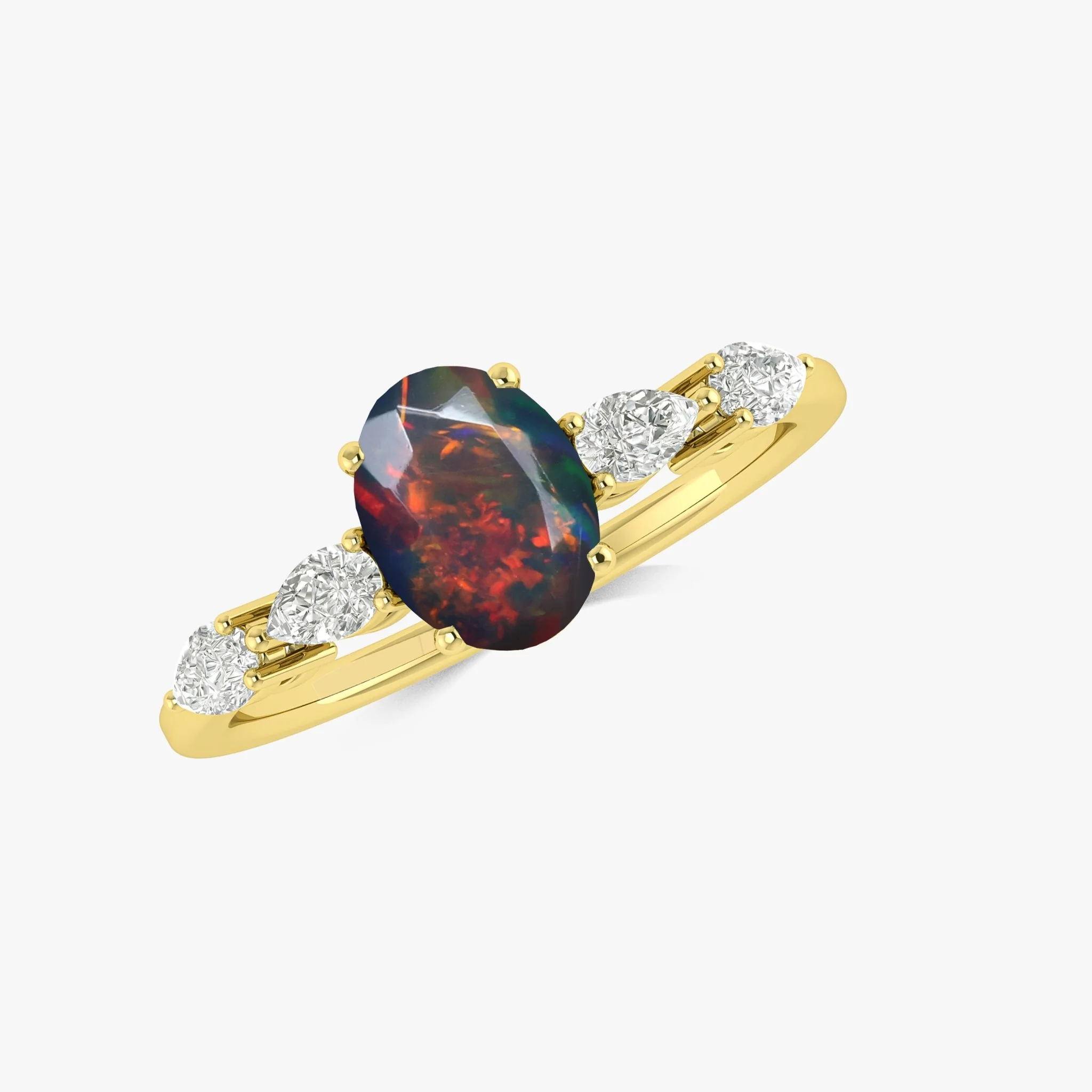 White Genuine Opal Silver Ring for Women - Image 4