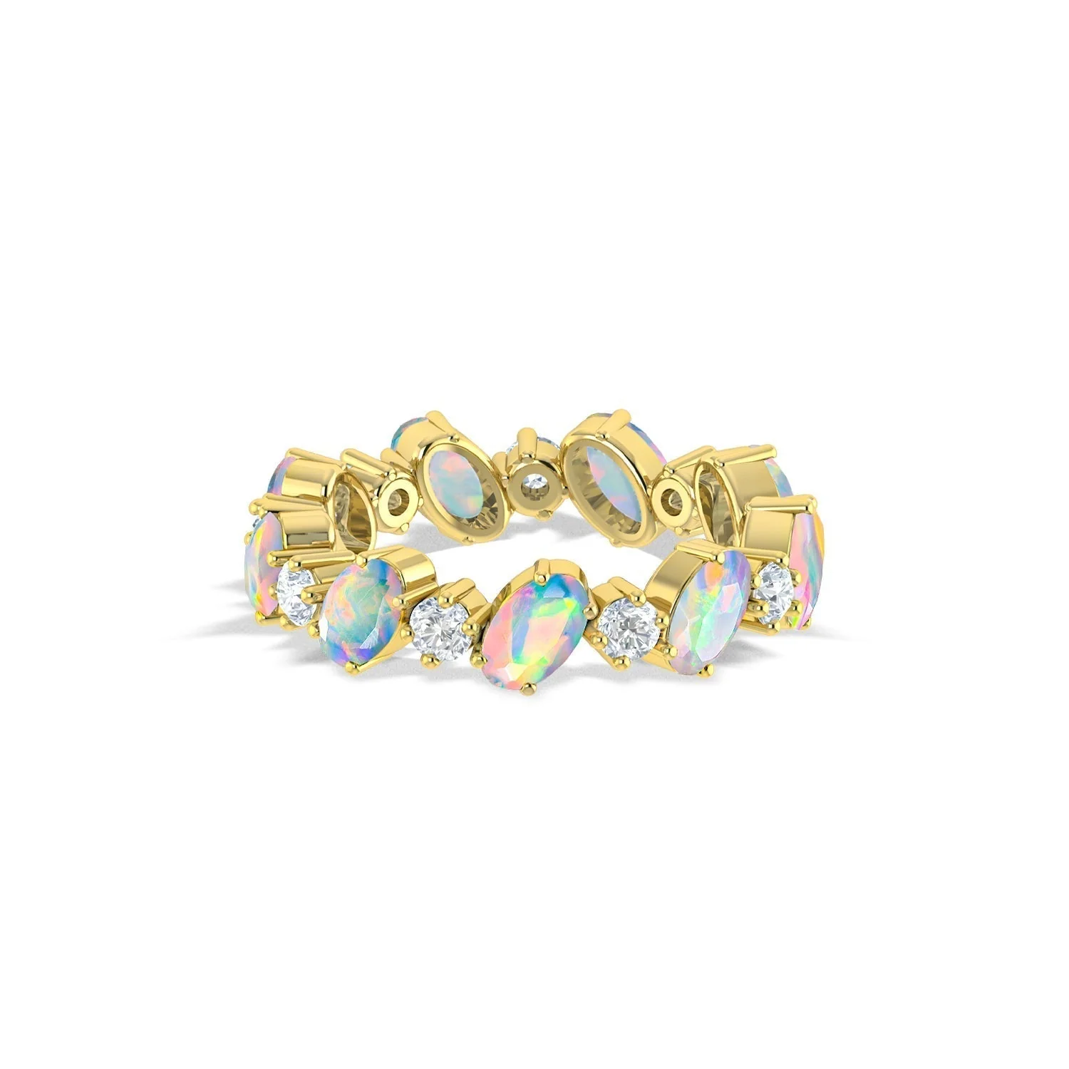 Lavender Fire Oval Faceted Opal Ring for Women - Image 7