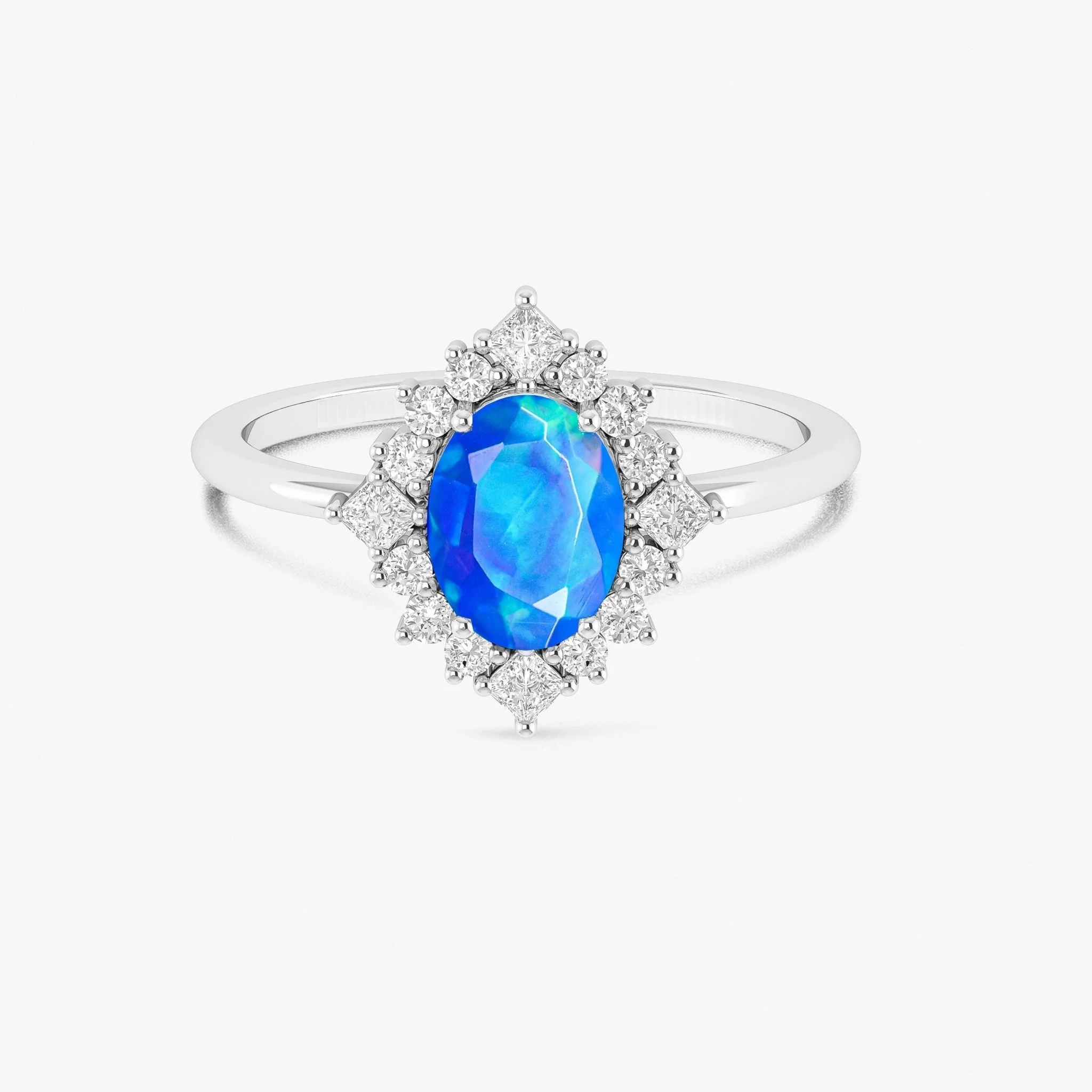 Lavender Natural Fire Faceted Ethiopian Opal Ring - Image 5