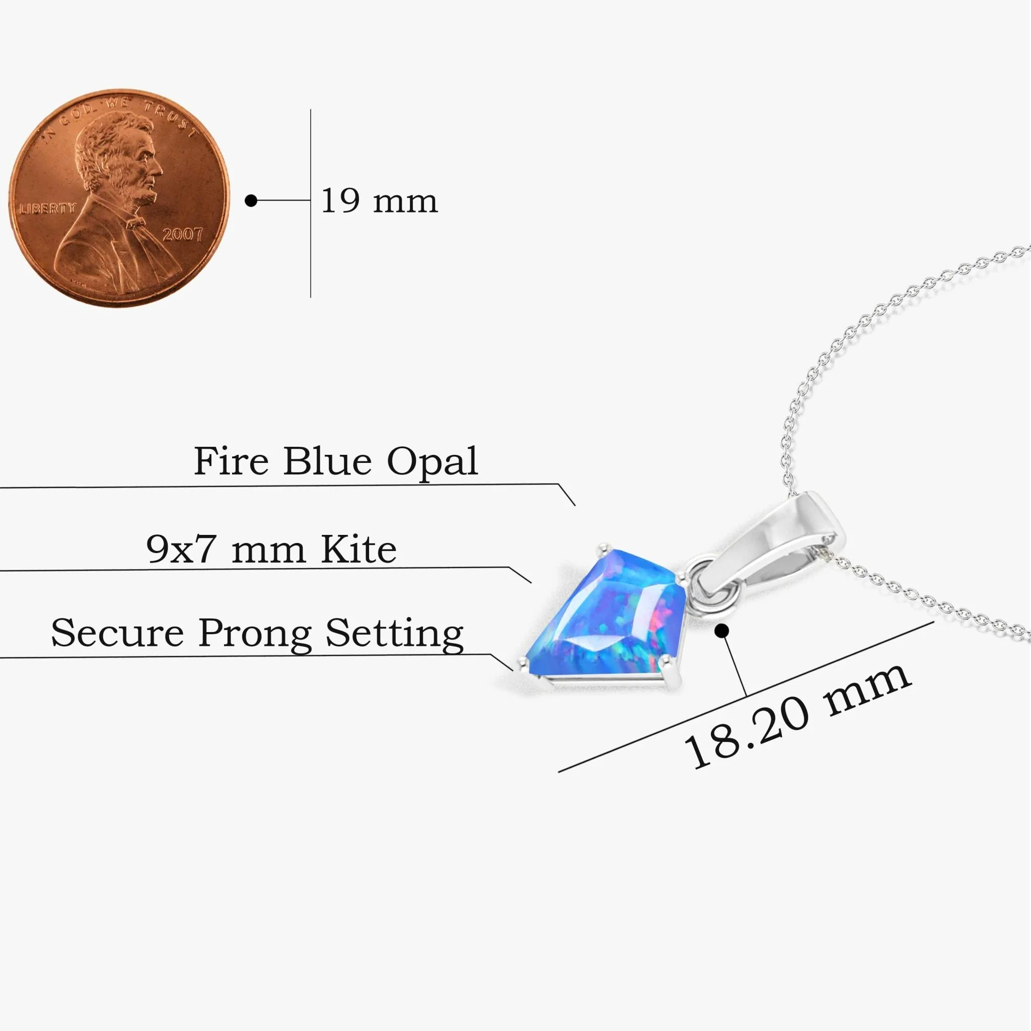Lavender Opal Kite Gemstone Pendant Necklace - Image 3