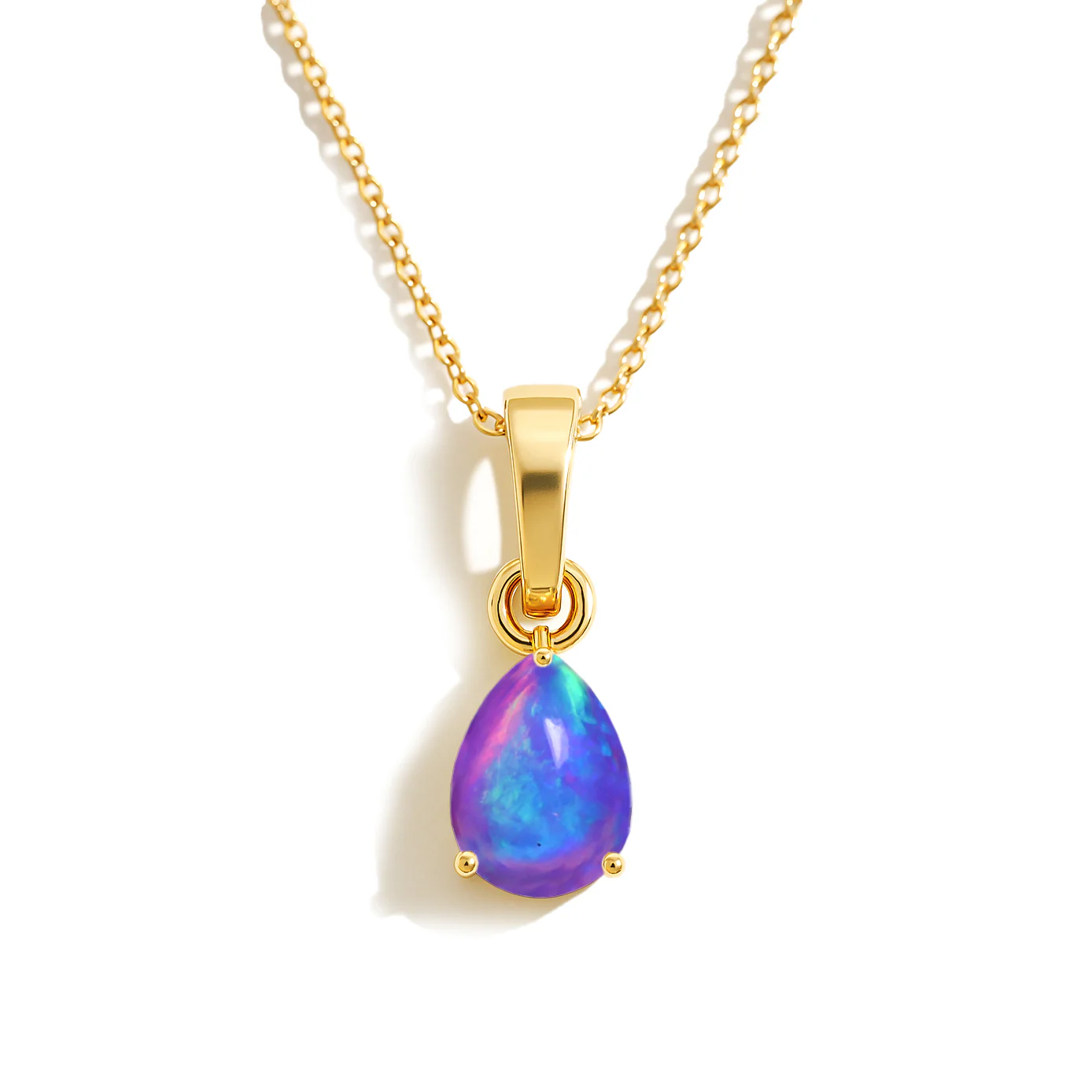 Lavender Opal Pear Solitaire Teardrop Pendant Necklace in 925 Sterling Silver 1.20ct - Image 6