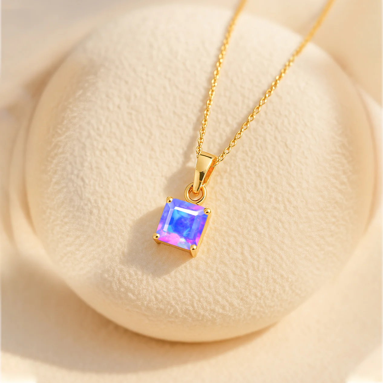 Octagon Lavender Opal Solitaire Pendant Necklace in 925 Sterling Silver 7mm Stone 1.20ct - Image 10