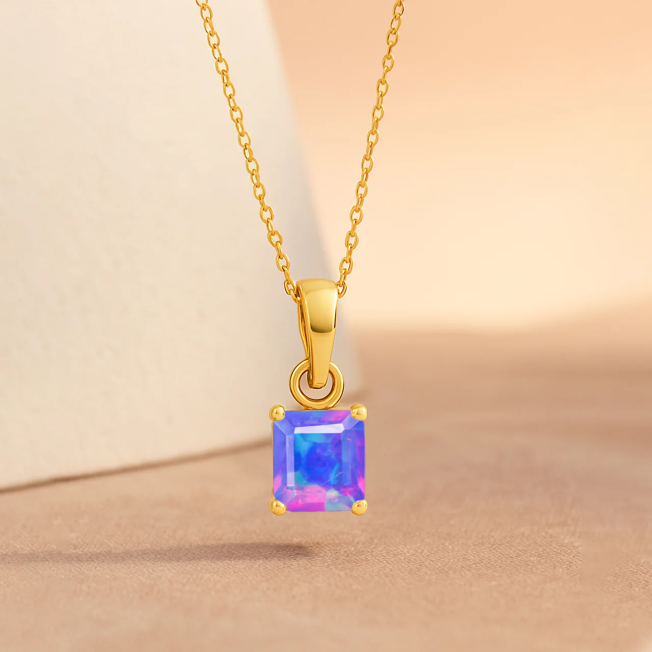 Octagon Lavender Opal Solitaire Pendant Necklace in 925 Sterling Silver 7mm Stone 1.20ct - Image 11