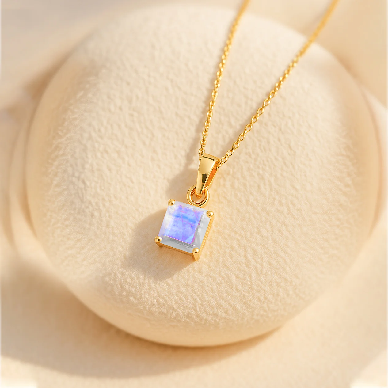 Octagon Moonstone Solitaire Pendant Necklace in 925 Sterling Silver 7mm Stone 1.50ct - Image 10