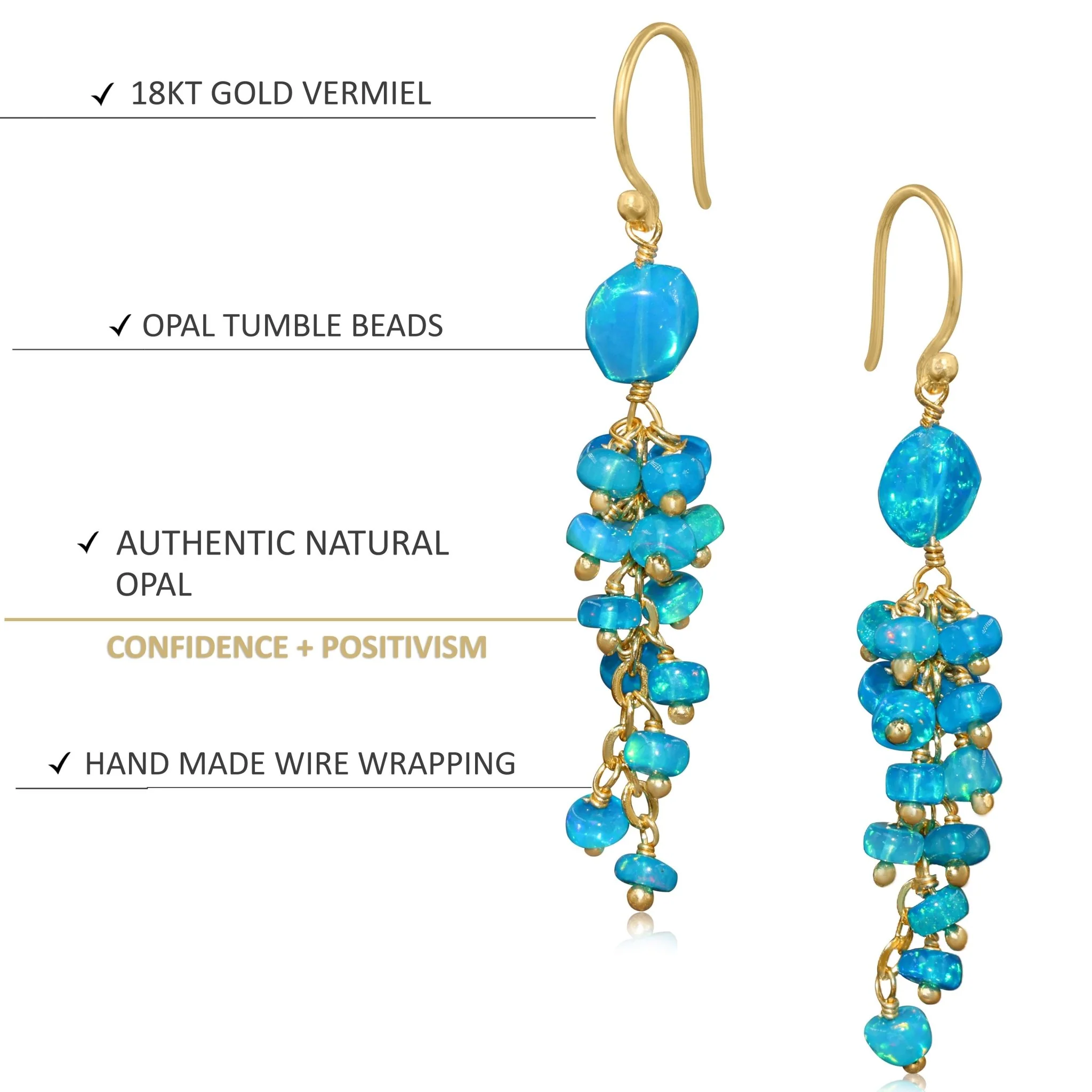 Paraiba Opal Handmade Drop and Dangle Earring - Image 4