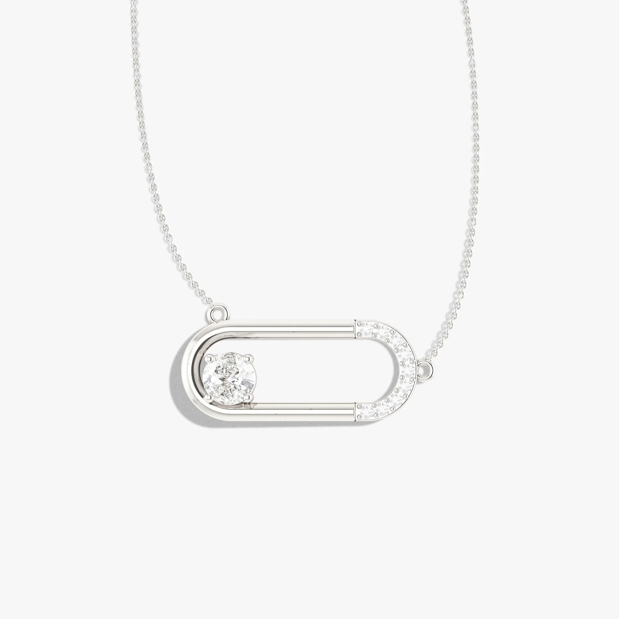 Roung Cubic Zirconia Unique Gold vermeil pendant Necklace - Image 5