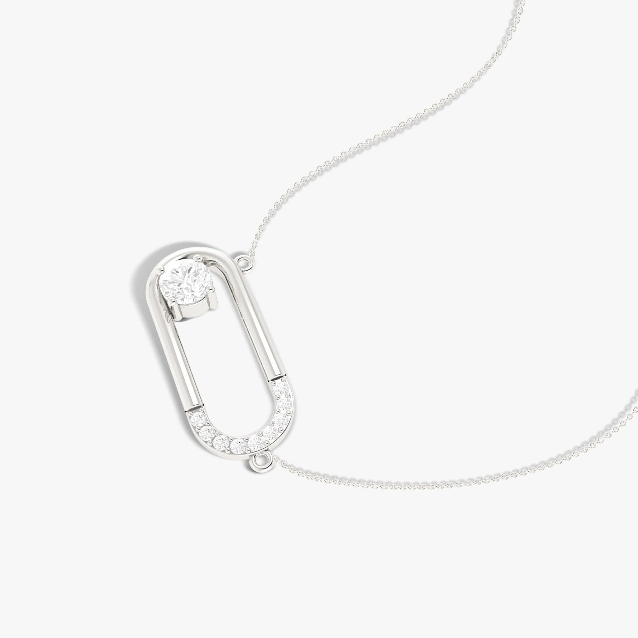 Roung Cubic Zirconia Unique Gold vermeil pendant Necklace - Image 6