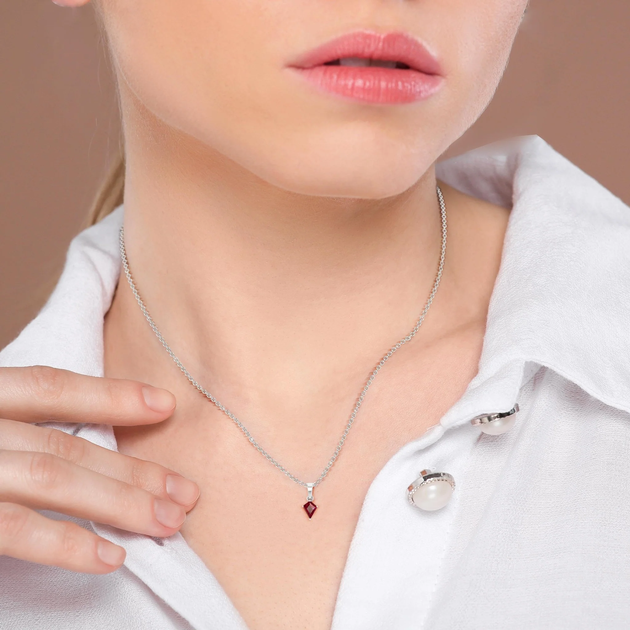 Ruby Kite Gemstone Pendant Necklace - Image 4